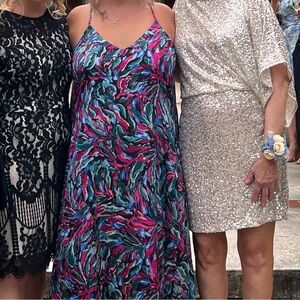 Nicole Miller satin full length dress